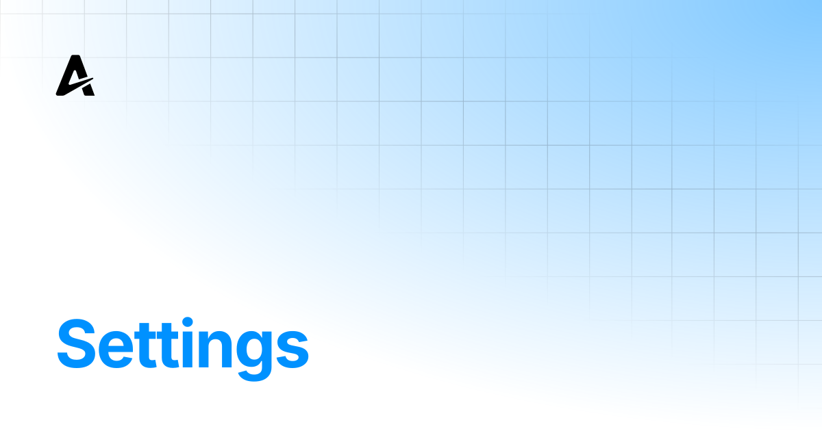 Settings | Auterion Documentation