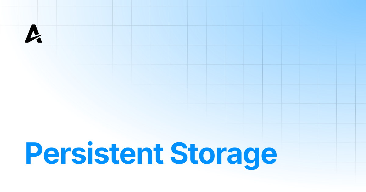 Persistent Storage | Auterion Documentation