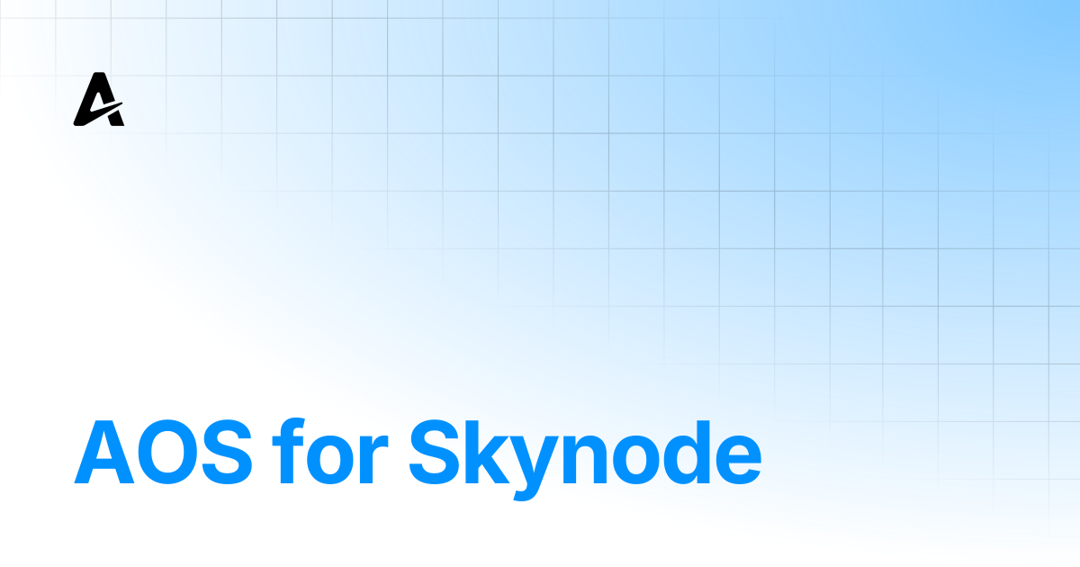 AOS for Skynode | Auterion Documentation
