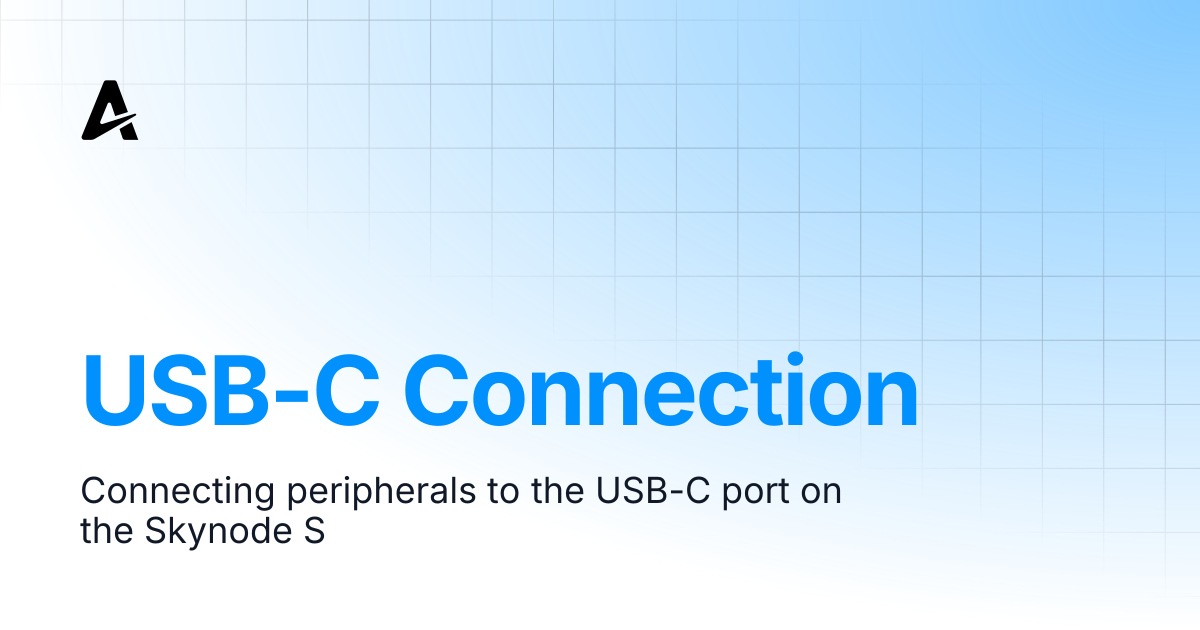 USB-C Connection | Auterion Documentation